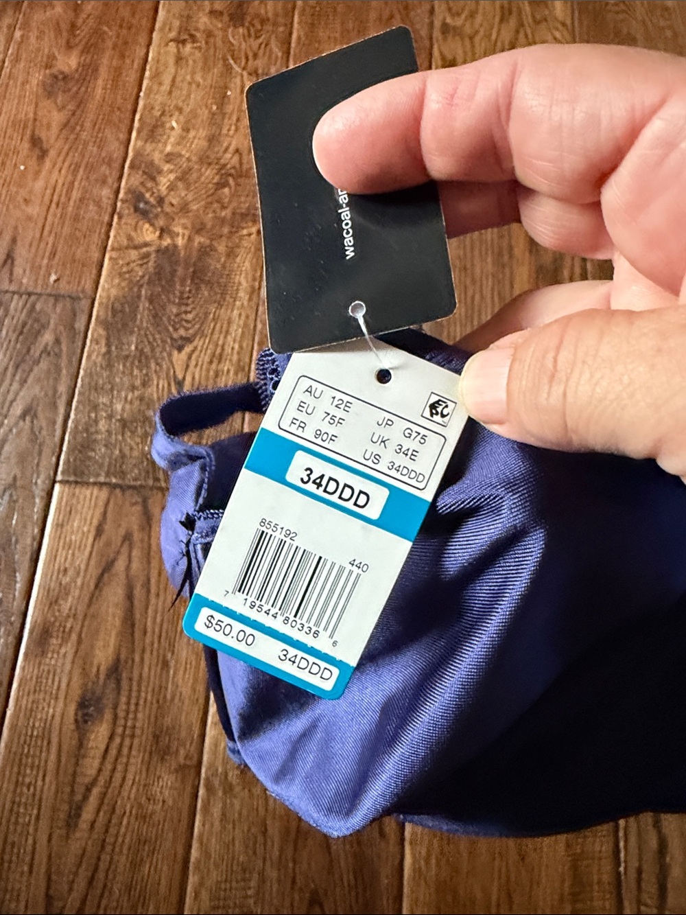 NWT Wacoal Deep Blue Underwire Full-Coverage Bra Size 34DDD - Picture 6 of 6